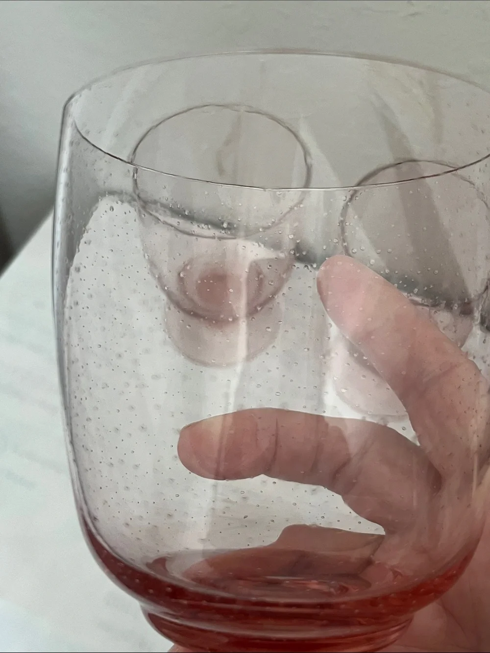 Sakura European Blush pink Hue Small air Bubbles throughout Water /Wine NWOB